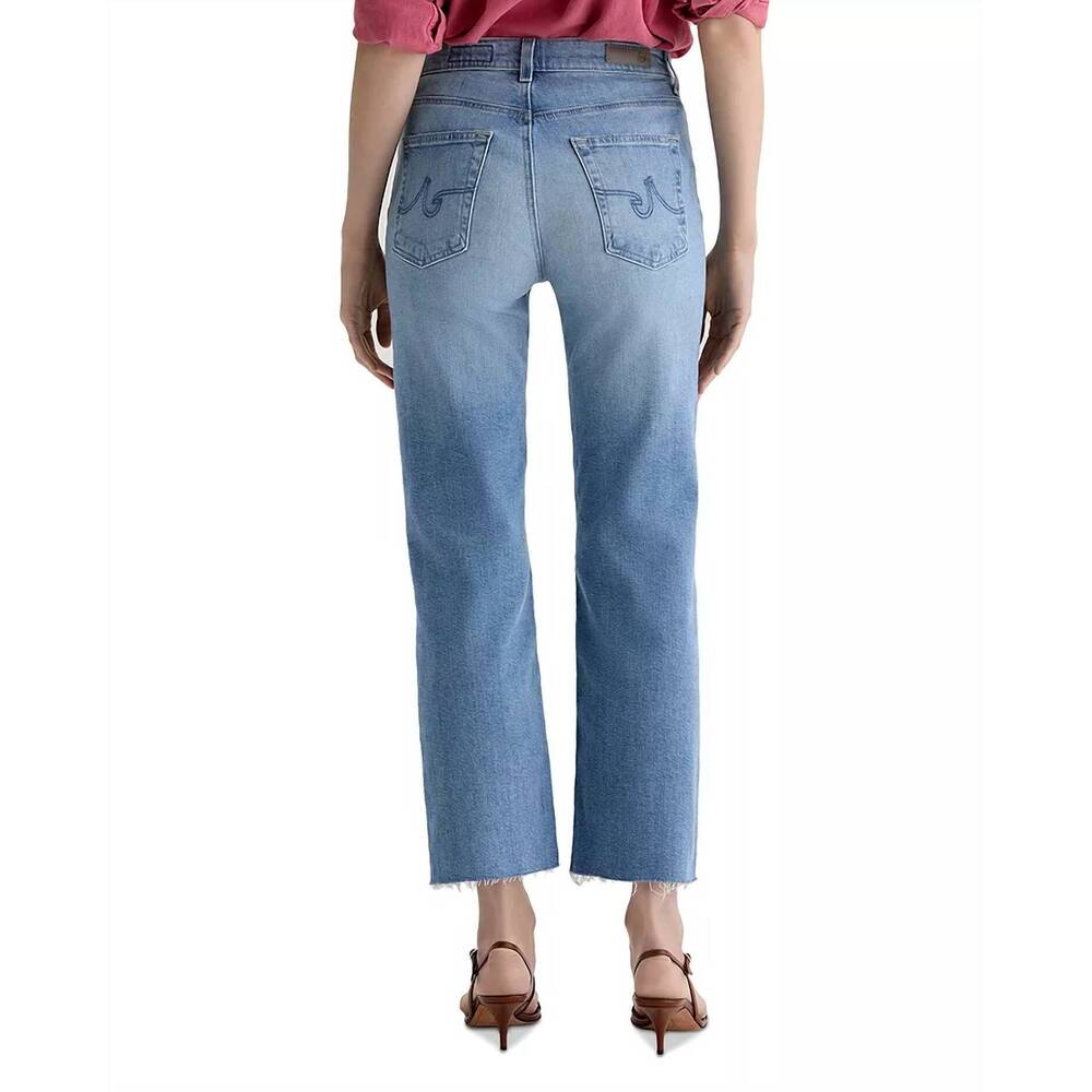 NEW AG JEANS brinley mid rise straight crop jeans in fiction - Picture 3 of 8